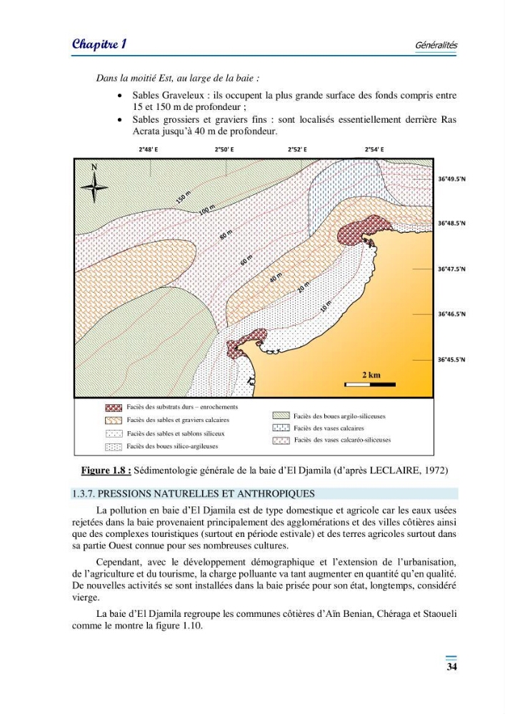 Evaluation de la qualité du mileu marin dans la baie d\'el djamila en vue de la mise en place d\'un réseau de surveillance