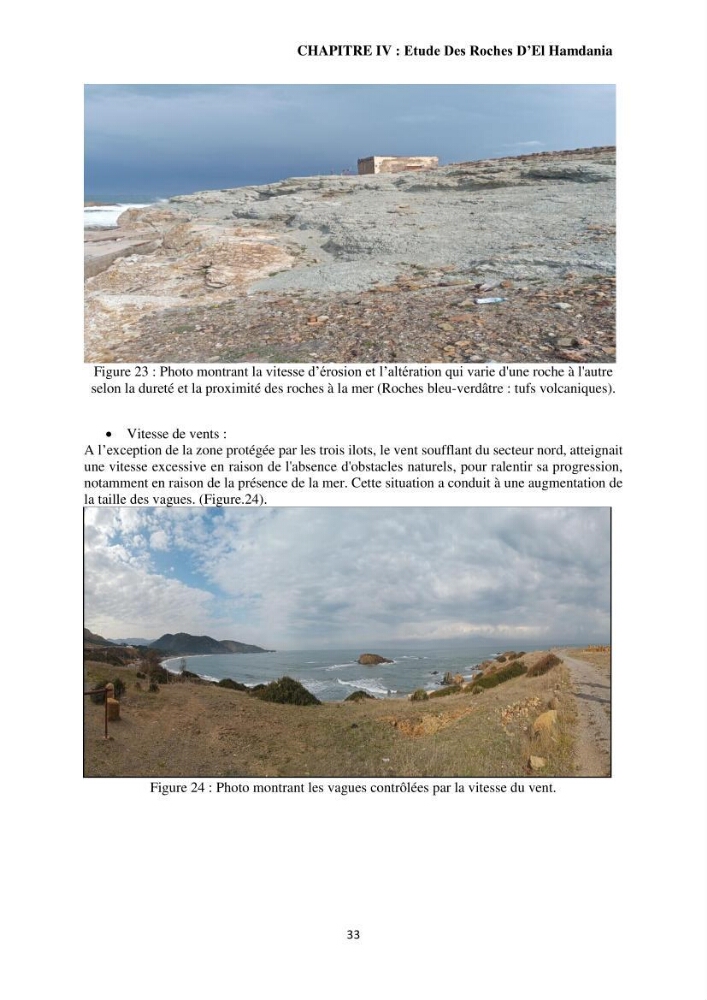 Étude géologique de l\'altération des roches magmatiques au milieu littoral de la plage d\'El Hamdania ( wilaya de Tipaza )
