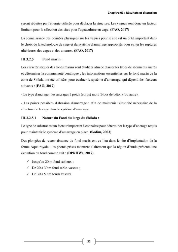 Etude Technico-économique et écologique de contribution des projets aqucoles au dévloppment durable en Algérie :