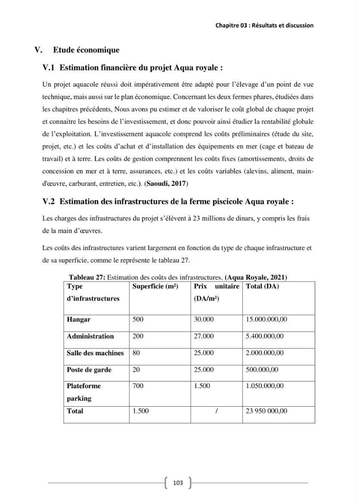 Etude Technico-économique et écologique de contribution des projets aqucoles au dévloppment durable en Algérie :
