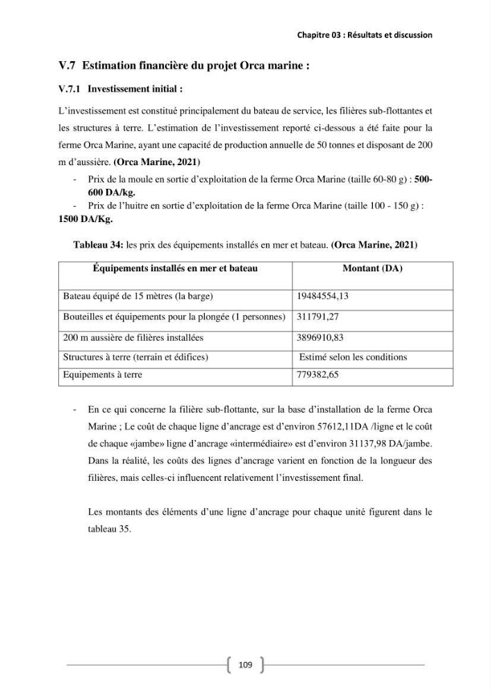 Etude Technico-économique et écologique de contribution des projets aqucoles au dévloppment durable en Algérie :