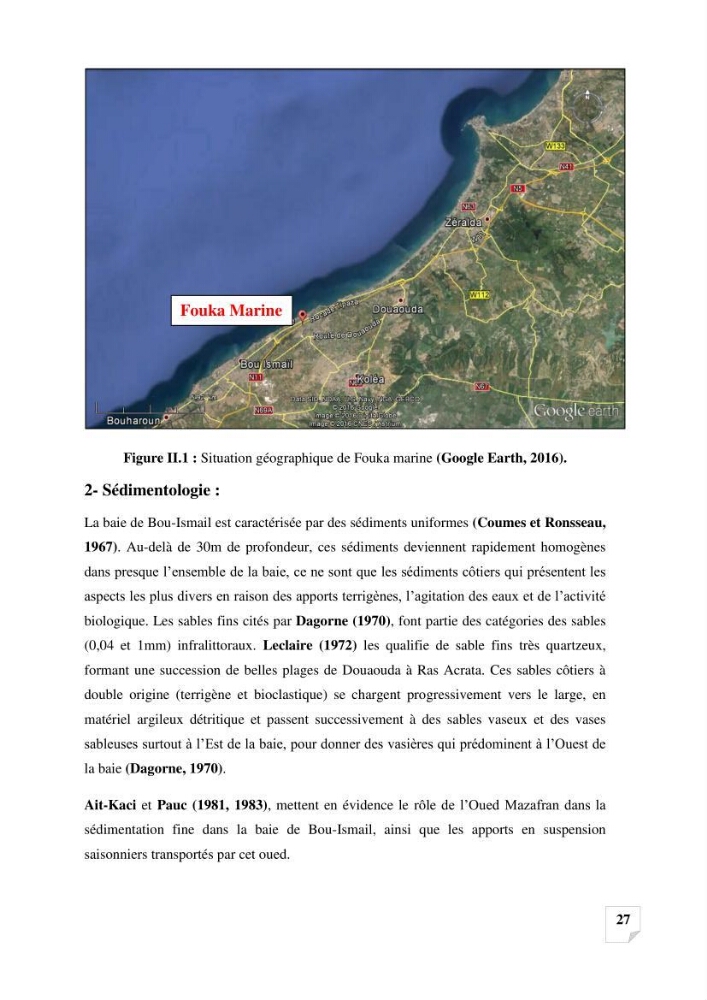 Suivi de la qualité des sédiments superficiels de Fouka marine par les métaux lourds: