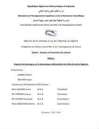 Impacts des barrages sur la dynamique sédimentaire du littoral centre Algérien