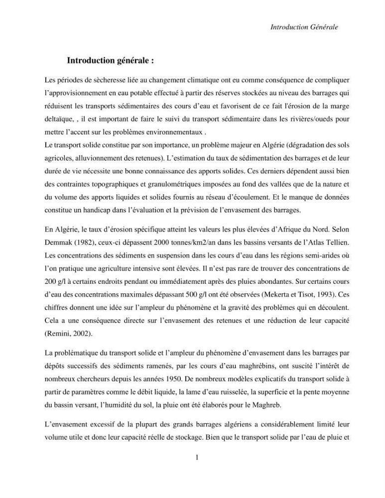 Impacts des barrages sur la dynamique sédimentaire du littoral centre Algérien
