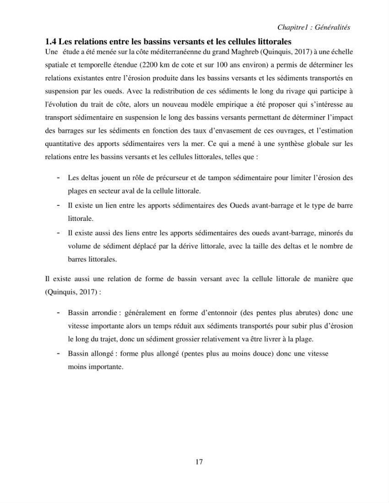 Impacts des barrages sur la dynamique sédimentaire du littoral centre Algérien