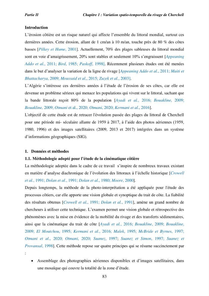 Utilisation de la géomatique pour l’étude des risques côtiers dans la zone centre Algérienne (littoral de Cherchell)