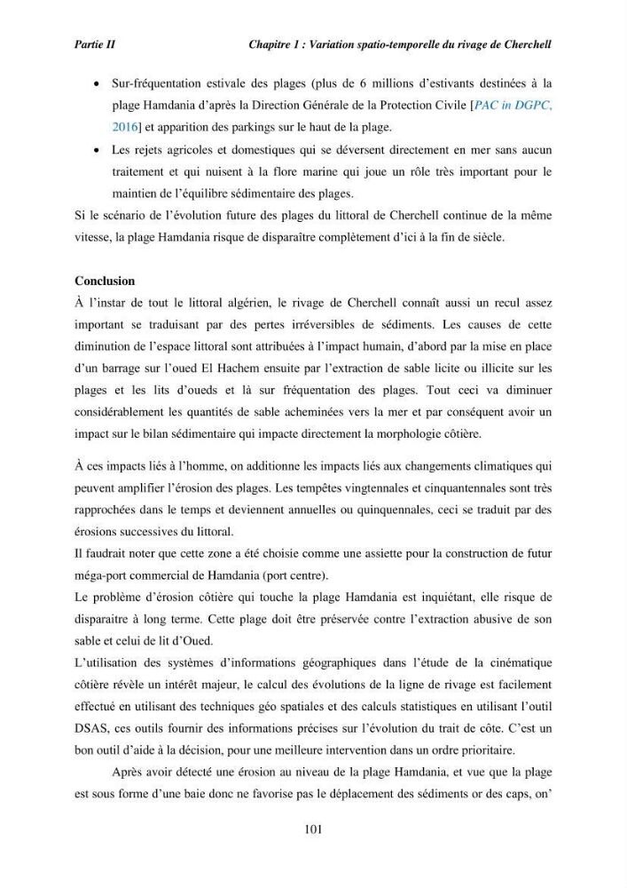 Utilisation de la géomatique pour l’étude des risques côtiers dans la zone centre Algérienne (littoral de Cherchell)