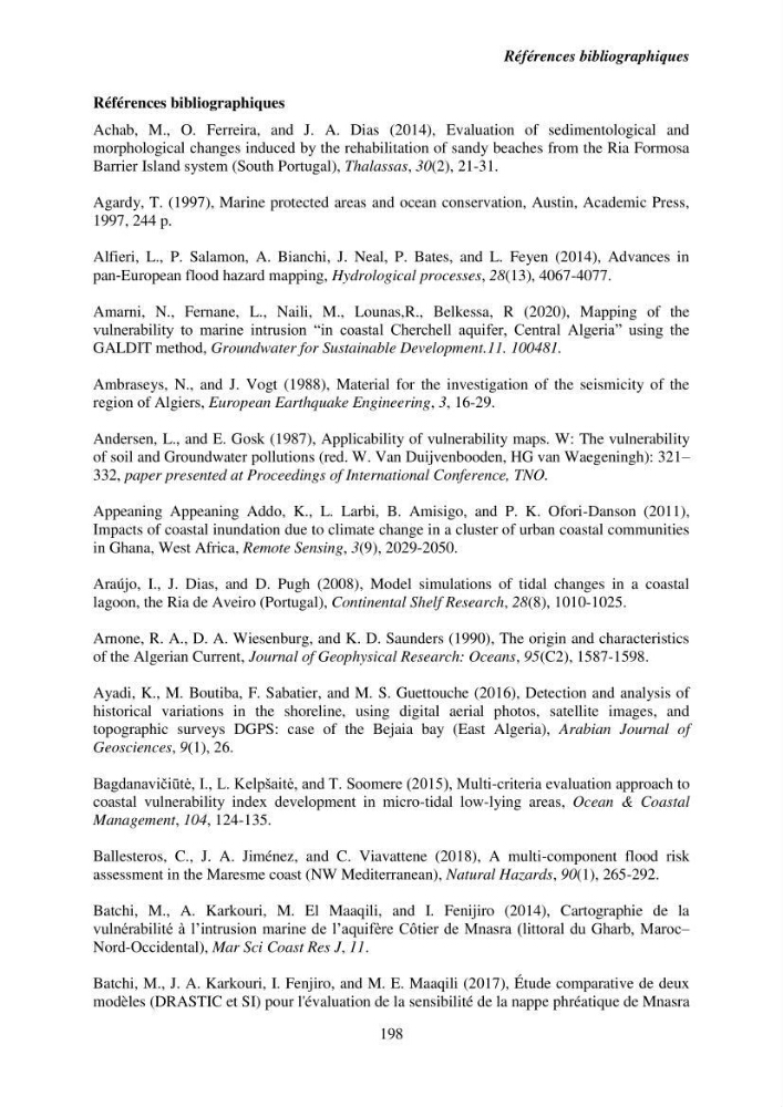 Utilisation de la géomatique pour l’étude des risques côtiers dans la zone centre Algérienne (littoral de Cherchell)