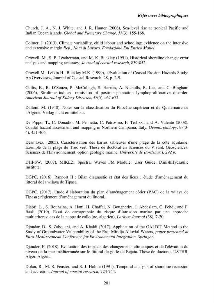 Utilisation de la géomatique pour l’étude des risques côtiers dans la zone centre Algérienne (littoral de Cherchell)