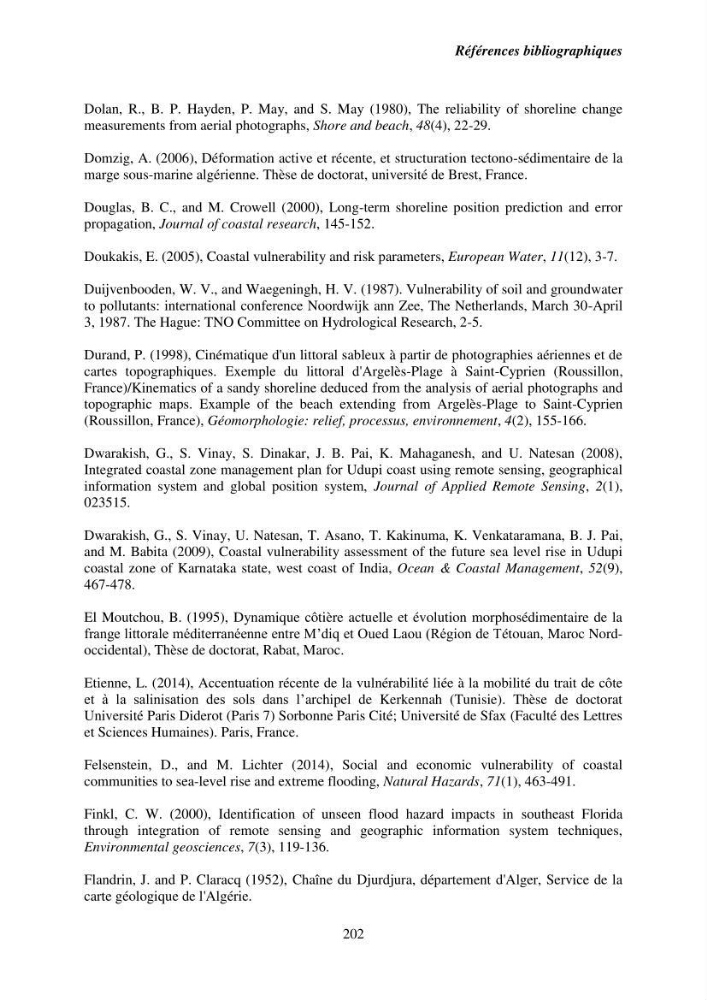 Utilisation de la géomatique pour l’étude des risques côtiers dans la zone centre Algérienne (littoral de Cherchell)