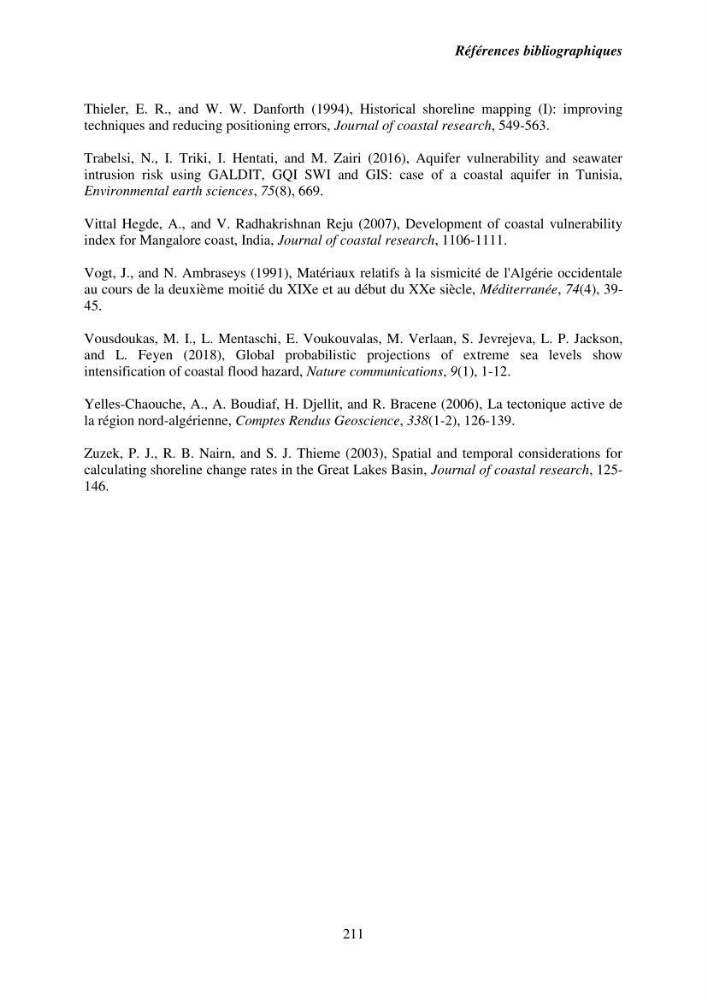 Utilisation de la géomatique pour l’étude des risques côtiers dans la zone centre Algérienne (littoral de Cherchell)