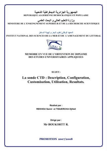 La sonde CTD La sonde CTD