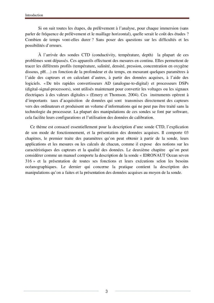 La sonde CTD