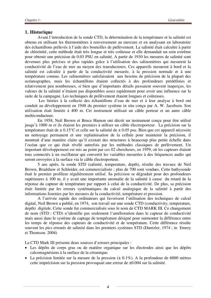 La sonde CTD