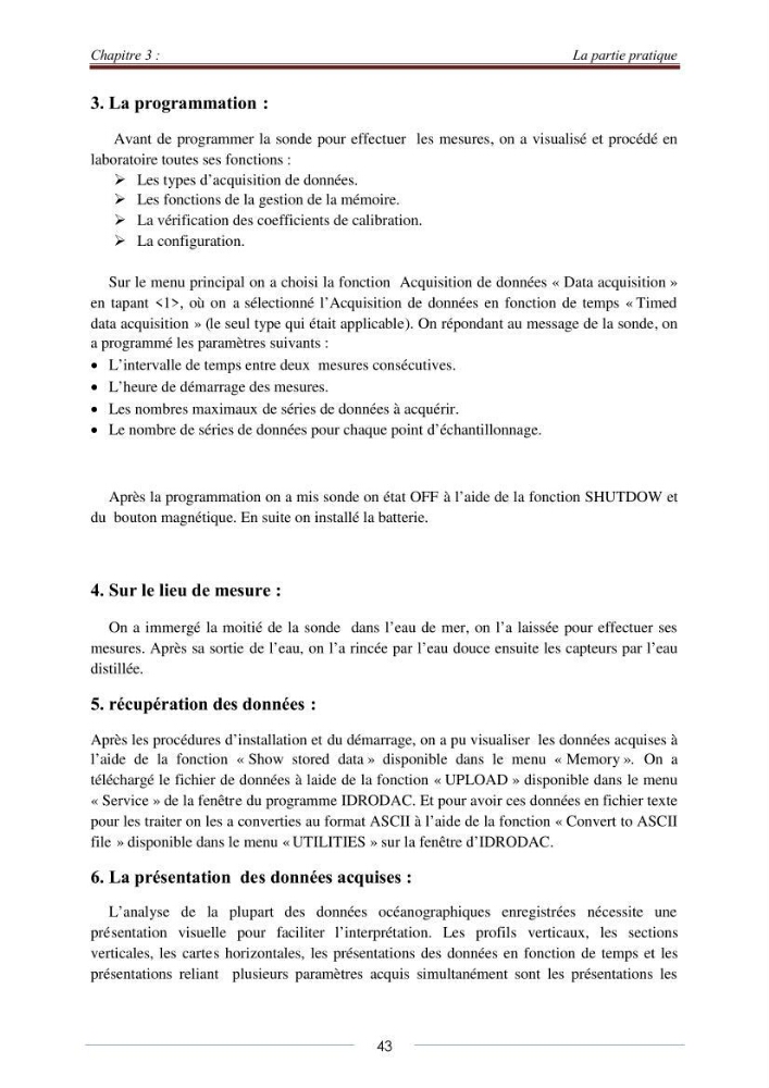 La sonde CTD