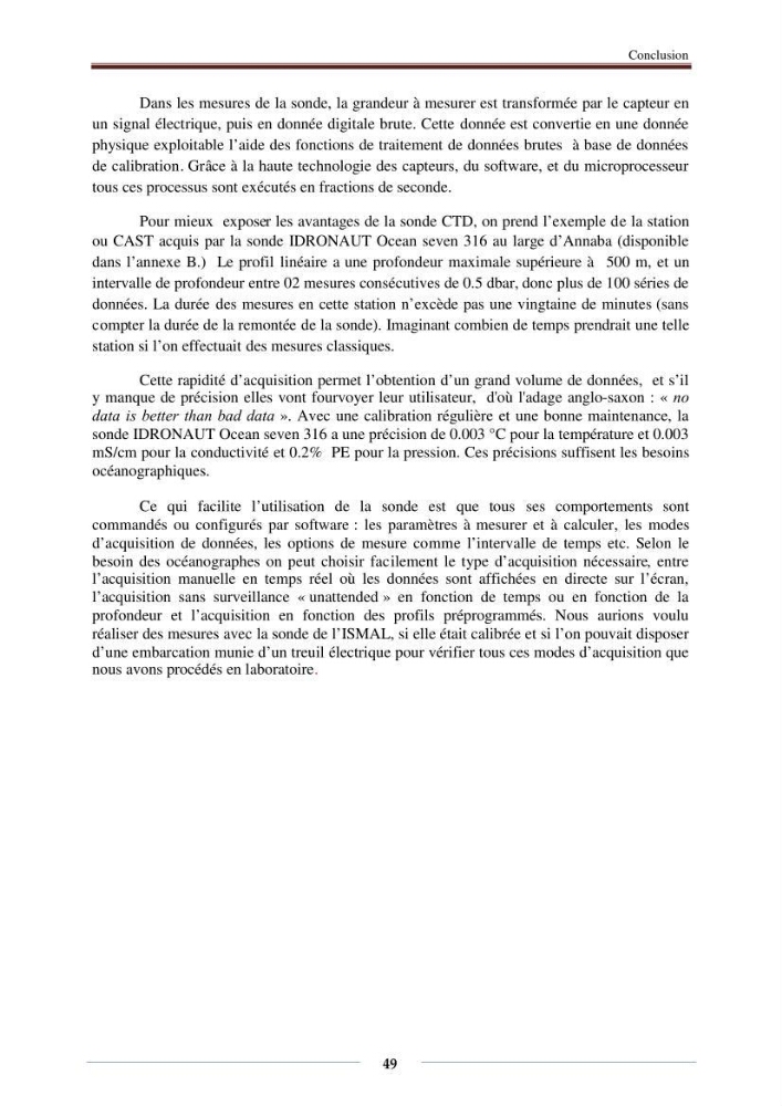 La sonde CTD