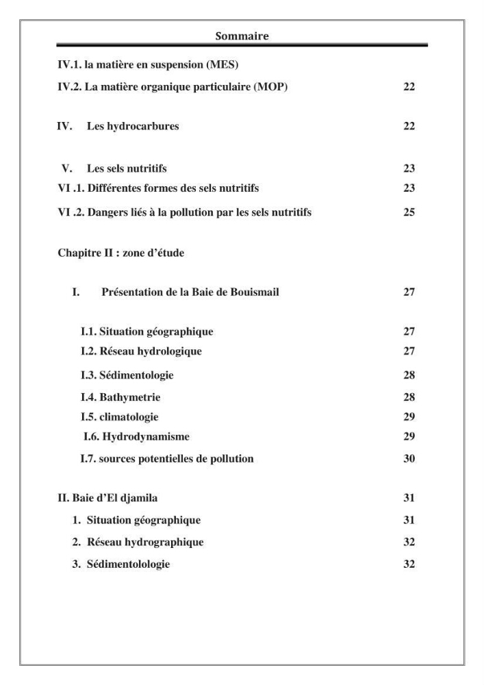 Evaluation de la qualité des eaux marine de la plage ouest Sidi Fredj.
