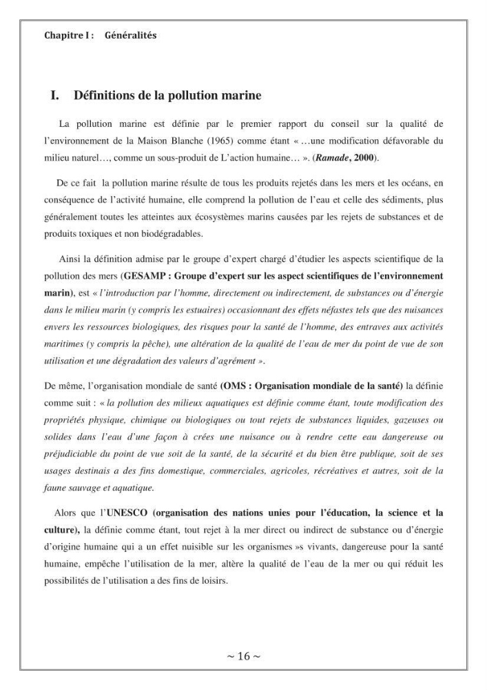 Evaluation de la qualité des eaux marine de la plage ouest Sidi Fredj.