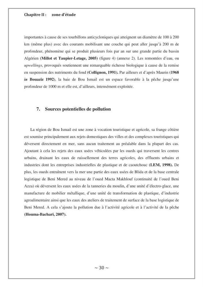 Evaluation de la qualité des eaux marine de la plage ouest Sidi Fredj.