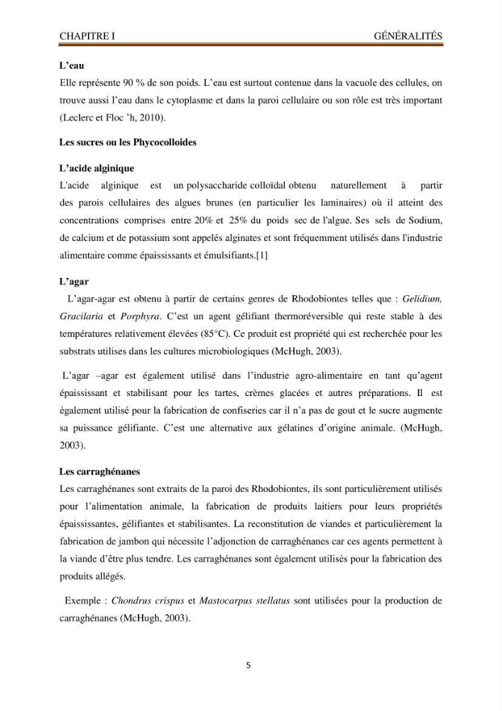 Recherche de quelques espèces algales de la co^te algérienne aux possibilités biotechnologiques