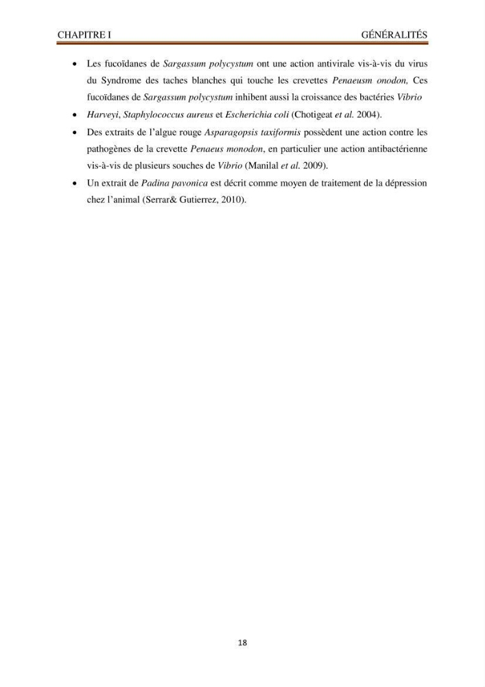 Recherche de quelques espèces algales de la co^te algérienne aux possibilités biotechnologiques
