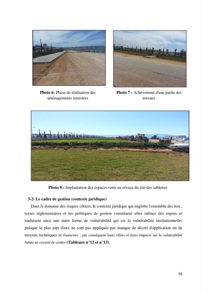 Gestion et perception du risque par la submersion dans le projet d\'aménagement des \'\' Sablettes\'\' en baie d\'Alger:
