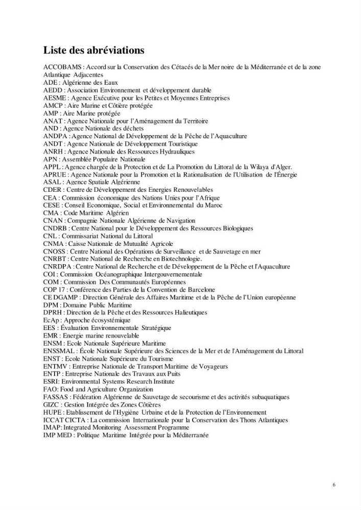 Analyse du cadre de l\'économie bleue et de la planification de l\'espace maritime en Algérie: cas de la zone marine et côtière de la wilaya d\'Alger