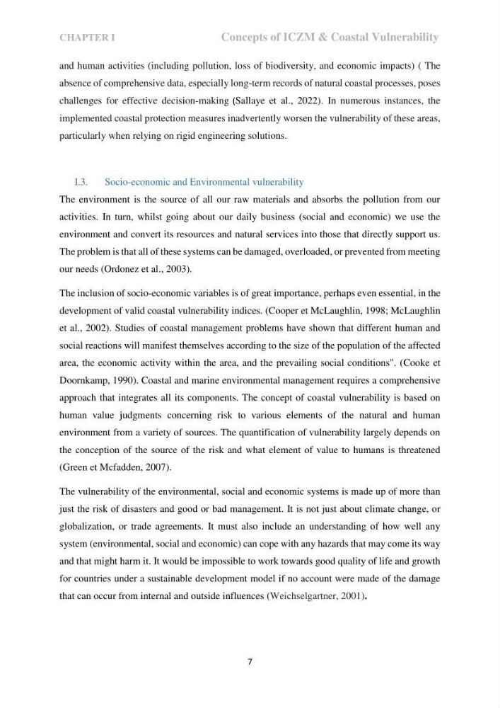 Perception of ICZM: analysis of the socioeconomic and environmental vulnerability of the coastal zone of skikda province