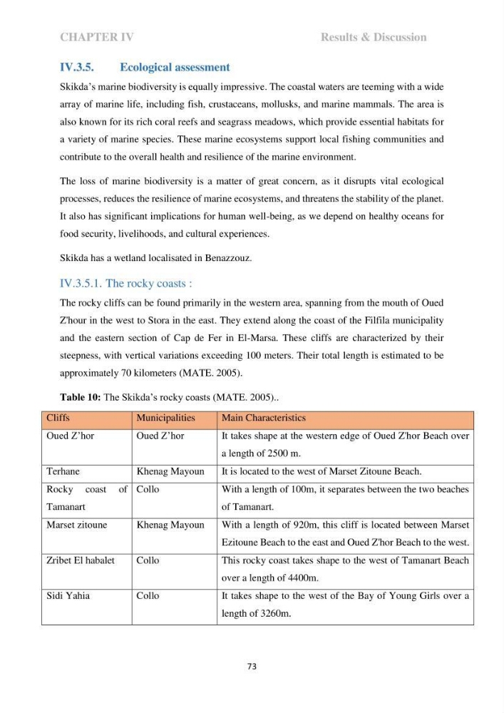 Perception of ICZM: analysis of the socioeconomic and environmental vulnerability of the coastal zone of skikda province