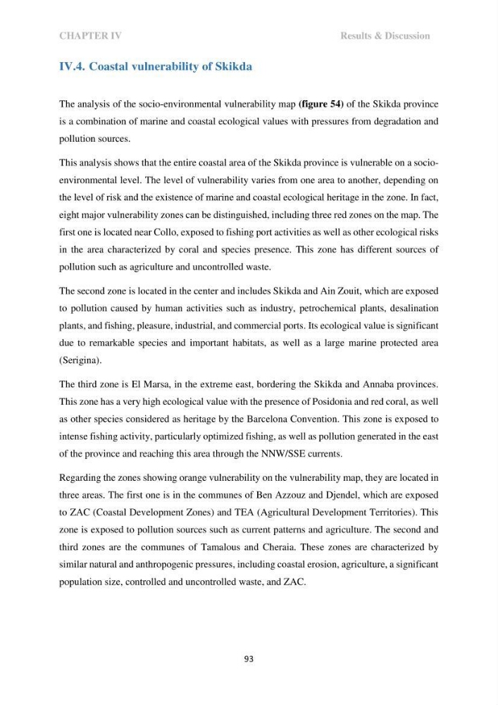 Perception of ICZM: analysis of the socioeconomic and environmental vulnerability of the coastal zone of skikda province