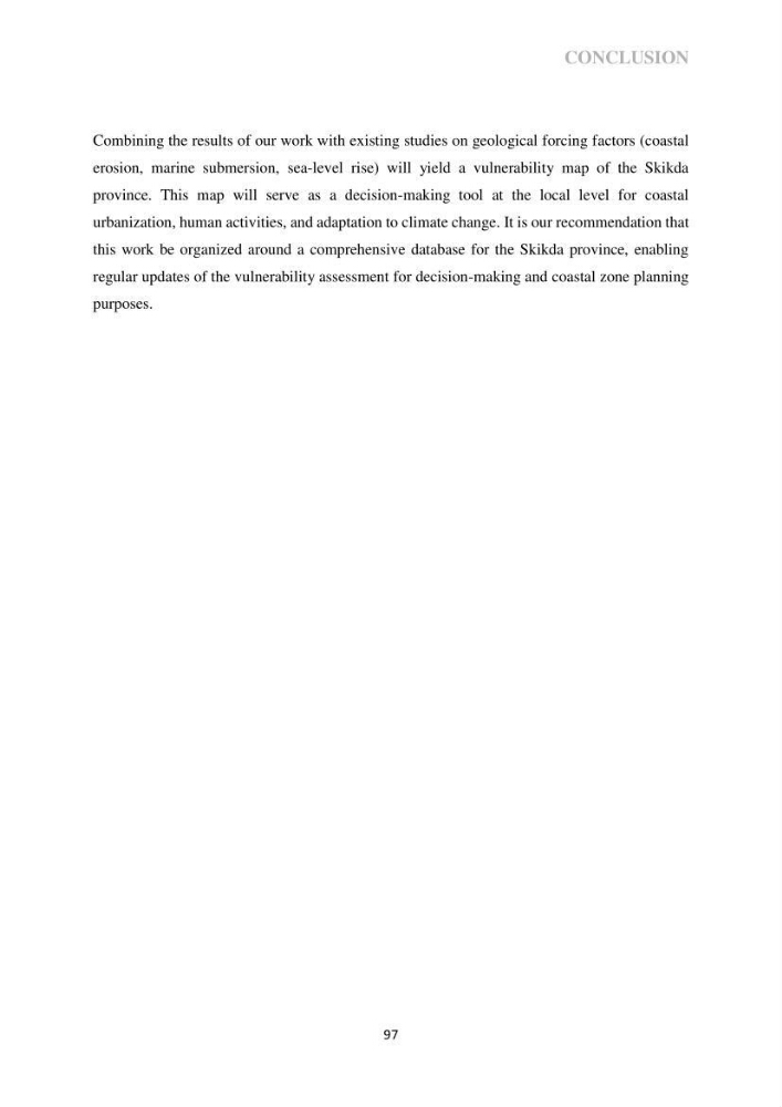 Perception of ICZM: analysis of the socioeconomic and environmental vulnerability of the coastal zone of skikda province