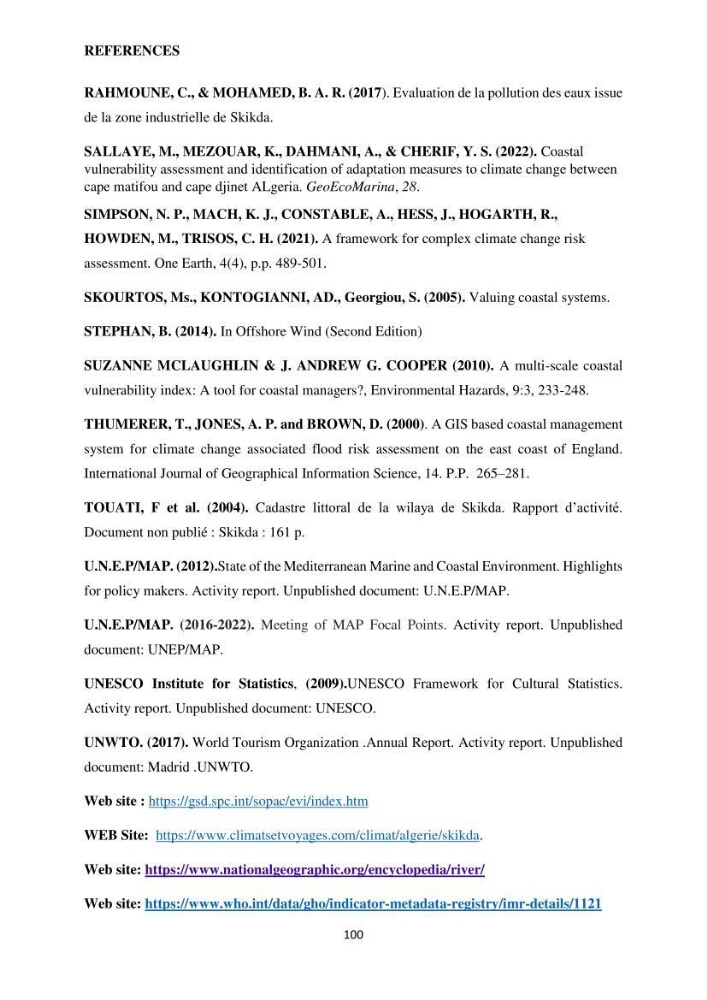 Perception of ICZM: analysis of the socioeconomic and environmental vulnerability of the coastal zone of skikda province