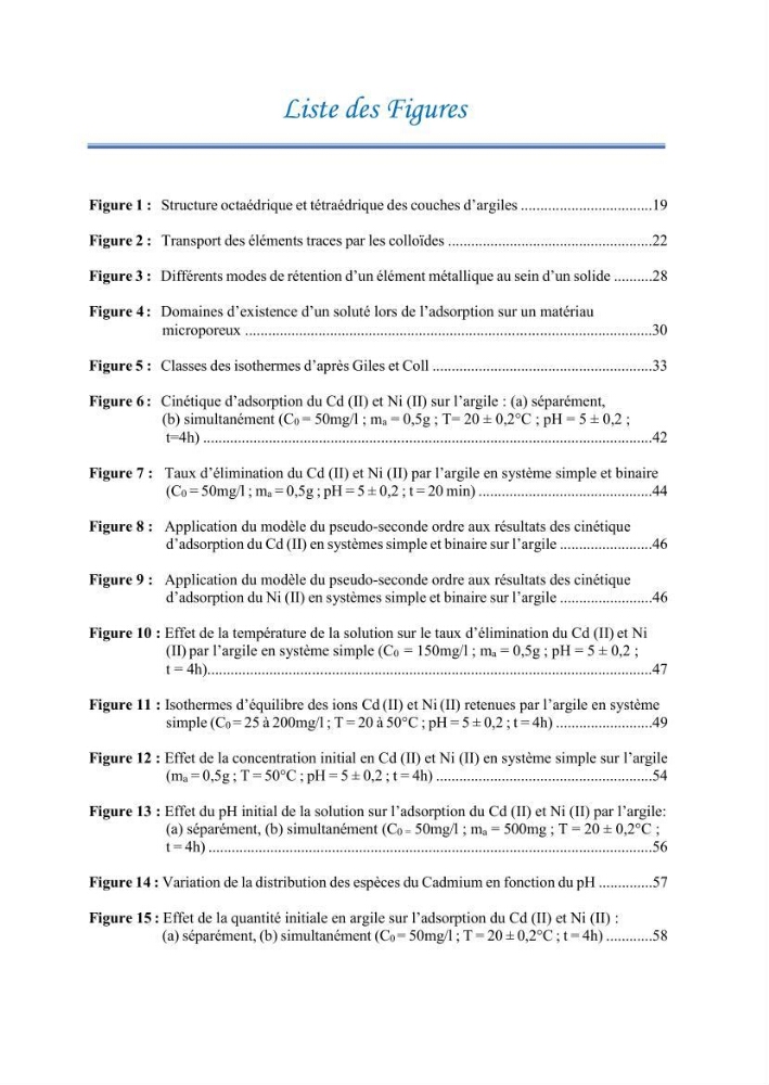 Modélisation de l\'adsorption de métaux lourds sur une argile brute algérienne