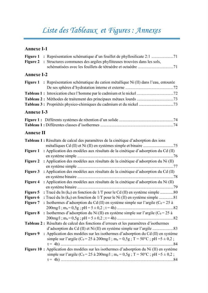 Modélisation de l\'adsorption de métaux lourds sur une argile brute algérienne
