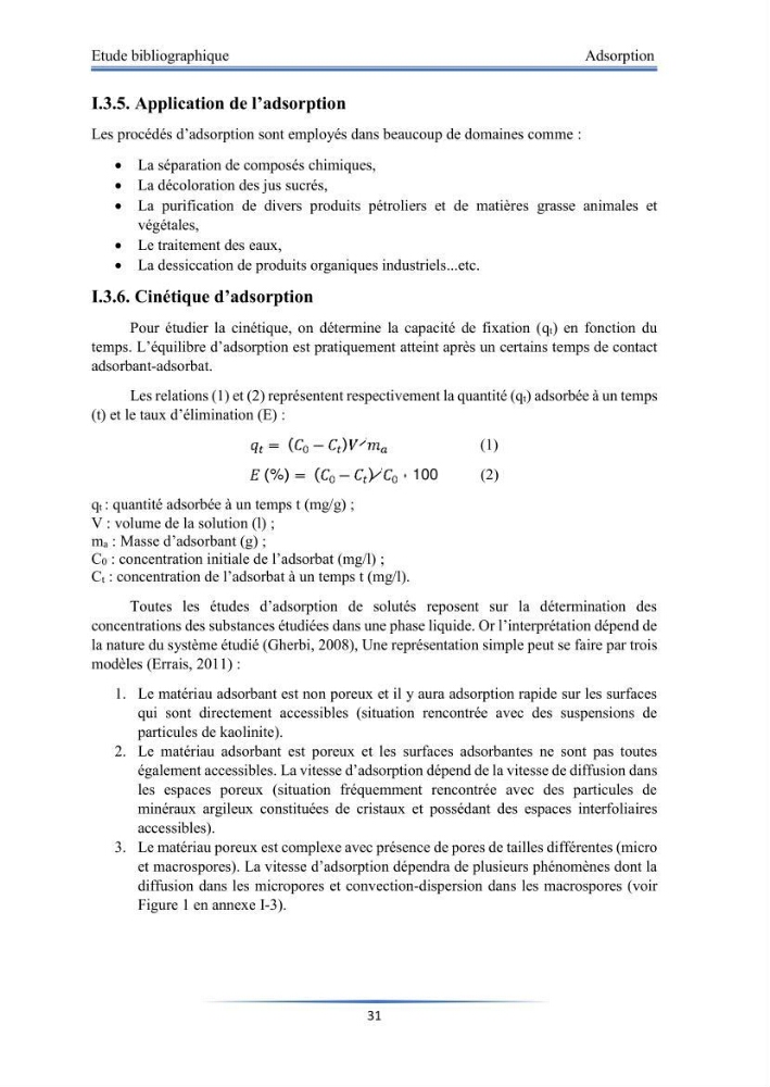 Modélisation de l\'adsorption de métaux lourds sur une argile brute algérienne