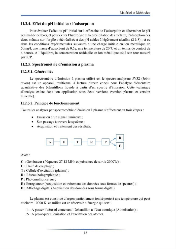 Modélisation de l\'adsorption de métaux lourds sur une argile brute algérienne