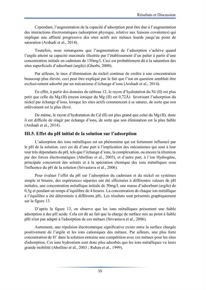 Modélisation de l\'adsorption de métaux lourds sur une argile brute algérienne