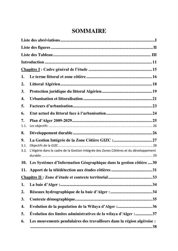 Apport de la télédétection et des SIG pour surveiller la trajectoire urbaine des communes côtières de la baie d\'Alger: