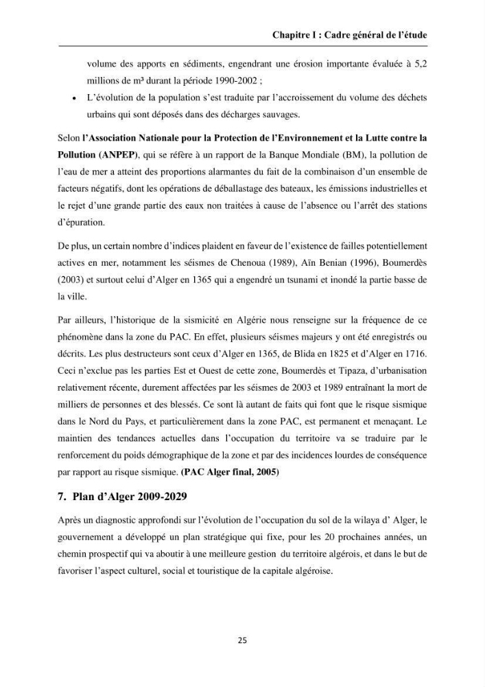 Apport de la télédétection et des SIG pour surveiller la trajectoire urbaine des communes côtières de la baie d\'Alger: