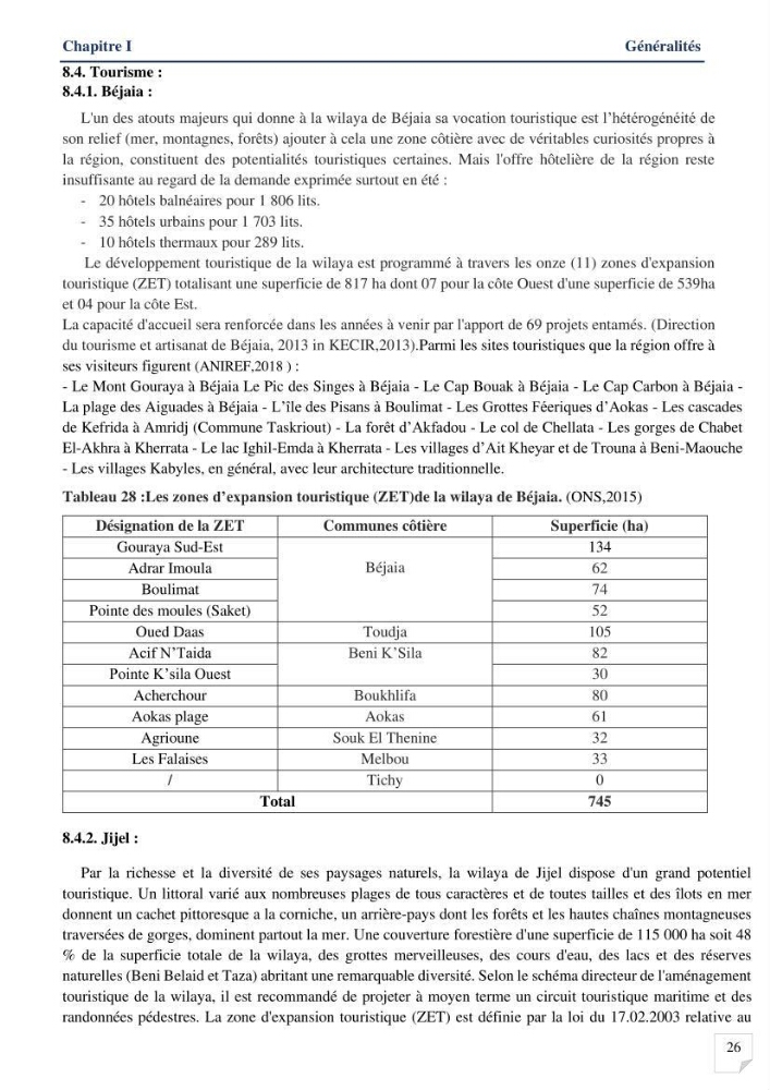 Analyses de vulnérabilité de la biodiversité aux impacts anthropiques de la côte Est Algérienne.