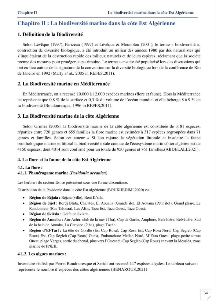 Analyses de vulnérabilité de la biodiversité aux impacts anthropiques de la côte Est Algérienne.