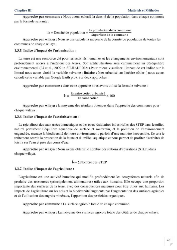 Analyses de vulnérabilité de la biodiversité aux impacts anthropiques de la côte Est Algérienne.