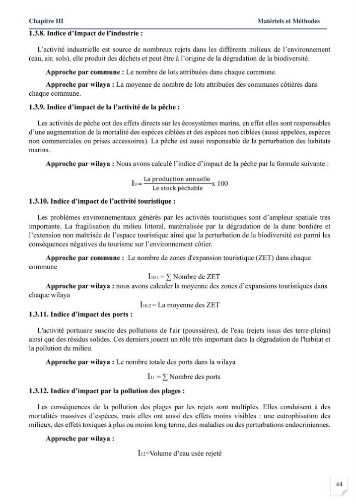 Analyses de vulnérabilité de la biodiversité aux impacts anthropiques de la côte Est Algérienne.
