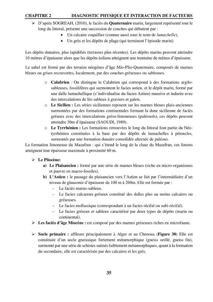 Impact de l\'expansion urbaine sur la degradation des dunes côtières dans la region ouest d\'Alger