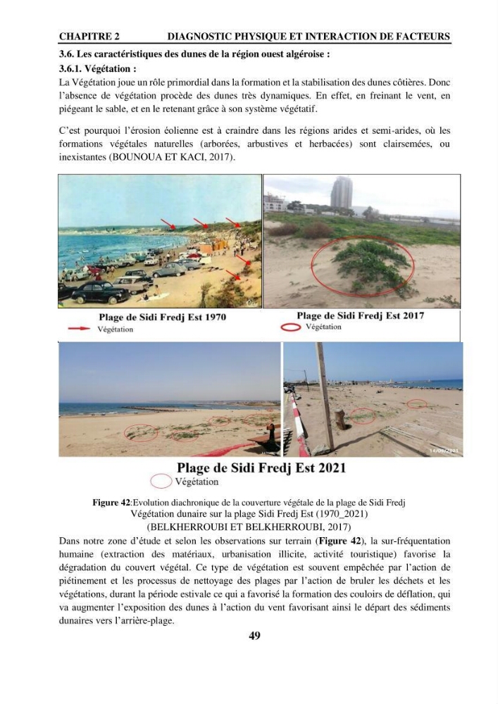 Impact de l\'expansion urbaine sur la degradation des dunes côtières dans la region ouest d\'Alger
