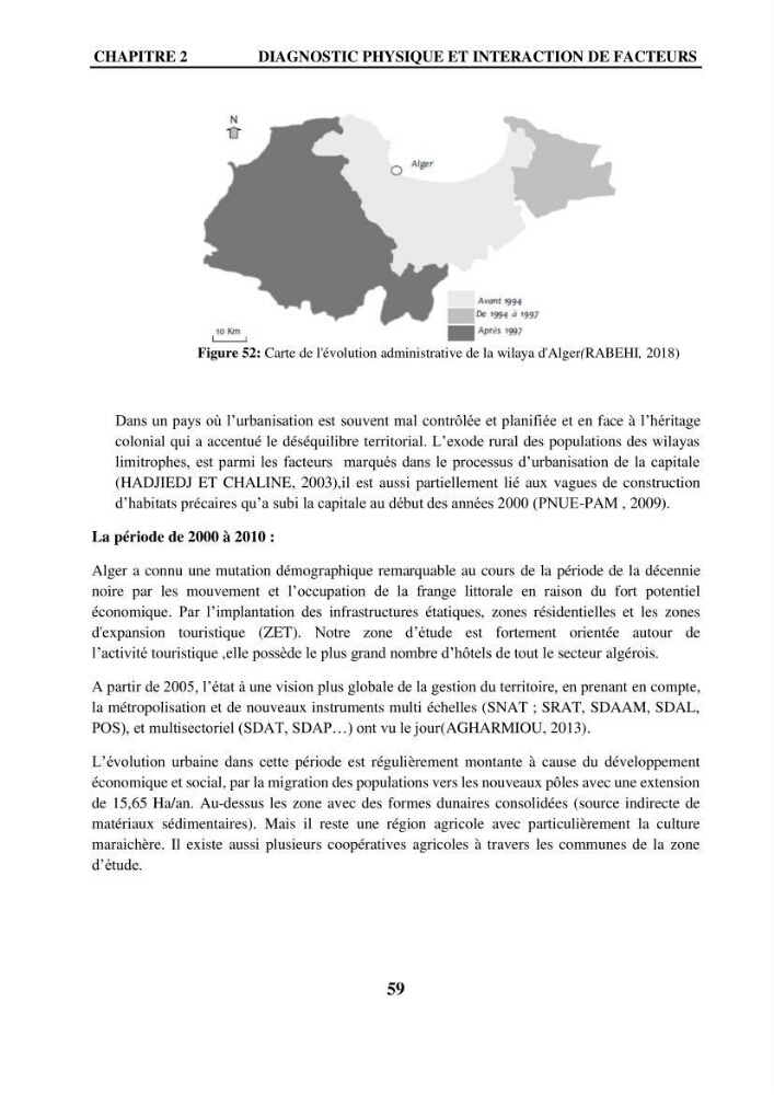 Impact de l\'expansion urbaine sur la degradation des dunes côtières dans la region ouest d\'Alger
