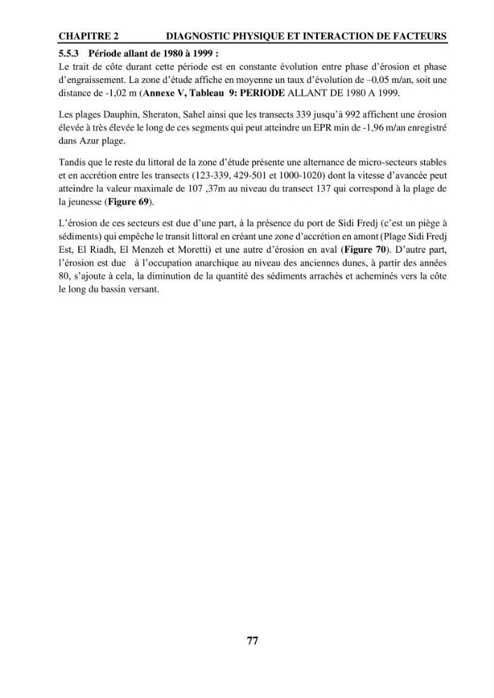Impact de l\'expansion urbaine sur la degradation des dunes côtières dans la region ouest d\'Alger