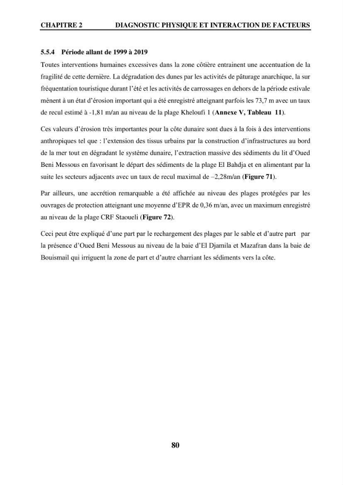 Impact de l\'expansion urbaine sur la degradation des dunes côtières dans la region ouest d\'Alger
