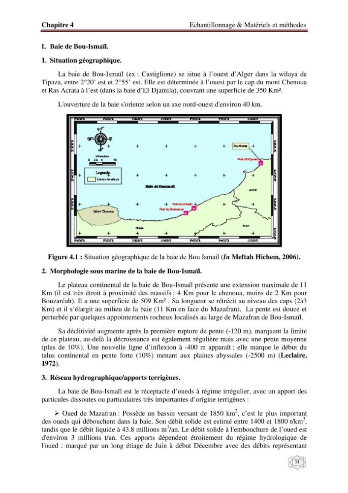 Suivi et contrôle de la pollution de la baie de Bou-Ismail en utilisant les données multi-sources des capteurs satellites: