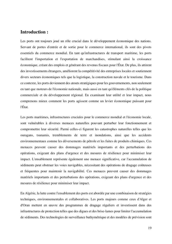 Ensablement du port de Marsa Ben M’Hidi (W. de Tlemcen) Etude hydro-sédimentaire et solutions